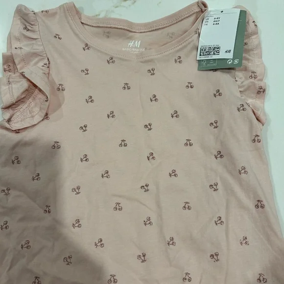 H&M Short Sleeve Floral Print Shirt Size 6X-7 - Picture 2 of 3